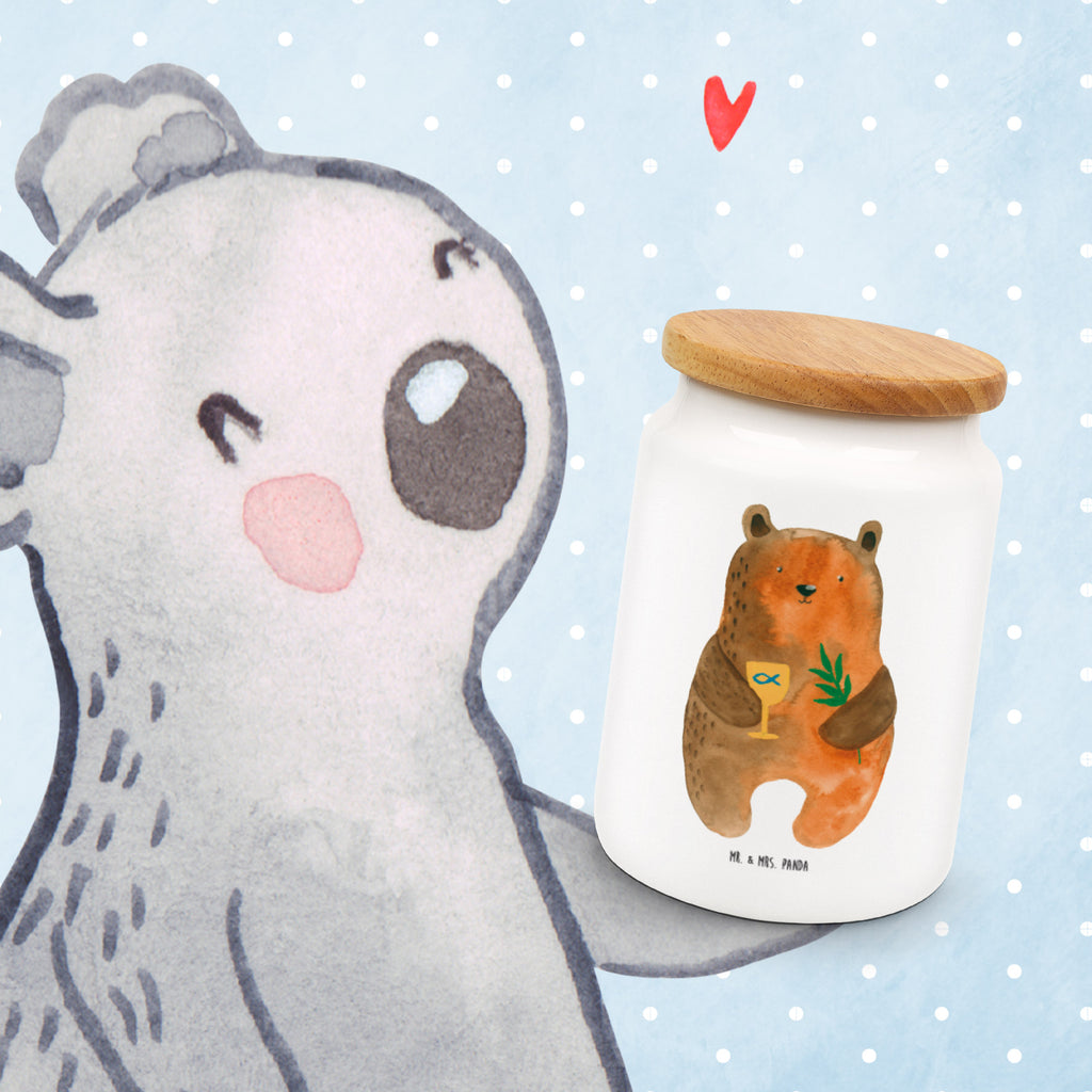 Vorratsdose Konfirmation-Bär Konfirmation, Kirche, evangelisch, Gottesdienst Vorratsdose, Keksdose, Keramikdose, Leckerlidose, Dose  Bär, Teddy, Teddybär