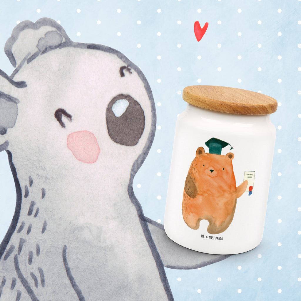 Vorratsdose Prüfungsbär Abitur, Prüfungen, Prüfung bestanden, Abschluss, Zeugnis, Abschlusszeugnis Vorratsdose, Keksdose, Keramikdose, Leckerlidose, Dose  Bär, Teddy, Teddybär