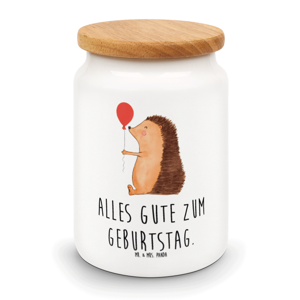 Vorratsdose Igel mit Luftballon Igel, Geburtstag, Herzlichen Glückwunsch, Glückwunsch, Geburtstagskind, Ballon, Happy Birthday Vorratsdose, Keksdose, Keramikdose, Leckerlidose, Dose  süße Tiermotive, gute Laune, lustige Sprüche, Tiere