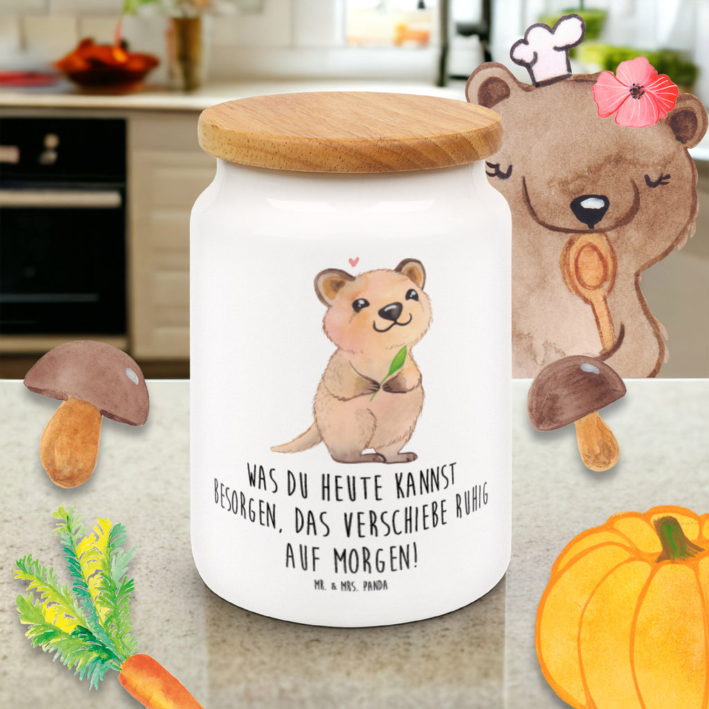 Vorratsdose Quokka Happy Vorratsdose, Keksdose, Keramikdose, Leckerlidose, Dose, Vorratsbehälter, Aufbewahrungsdose, Tiermotive, Gute Laune, lustige Sprüche, Tiere, Quokka, Verschieben, Aufschieberitis, Lustiger Spruch, Niedliches Tier, Dinge erledigen