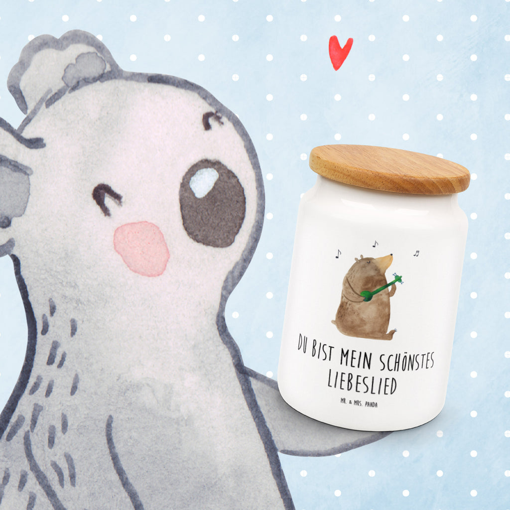 Vorratsdose Bär Lied Bär, Bärchen, Bear, Liebeslied, Lied, Song, Valentinstag, Valentine, Geschenk, Partner, Liebe, Freundin, Frau, Herz, Spruch Vorratsdose, Keksdose, Keramikdose, Leckerlidose, Dose  Bär, Teddy, Teddybär