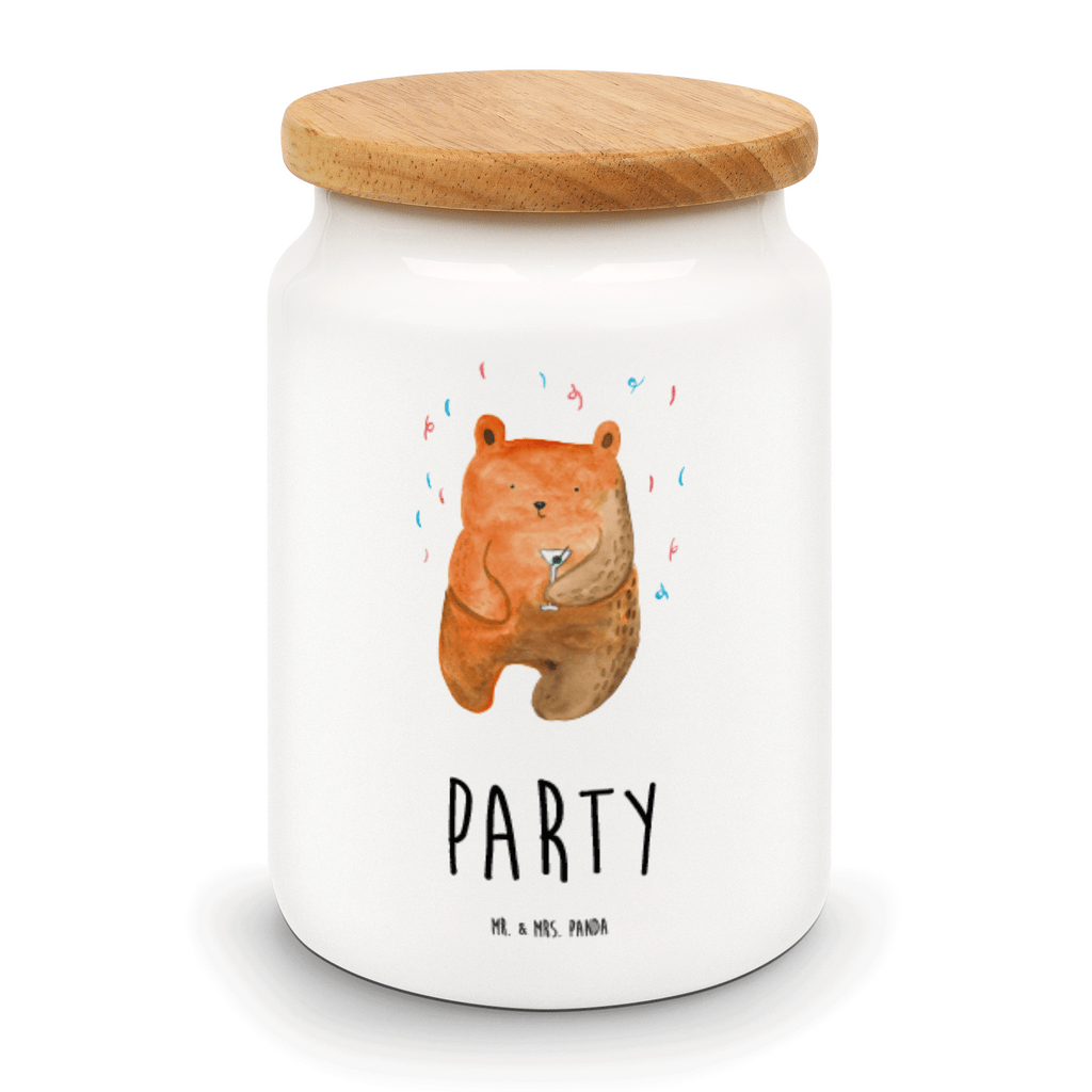 Vorratsdose Bär Party Geburtstag, Geburtstagsgeschenk, Geschenk, Party, Feiern, Abfeiern, Mitbringsel, Gute Laune, Lustig Vorratsdose, Keksdose, Keramikdose, Leckerlidose, Dose  Bär, Teddy, Teddybär
