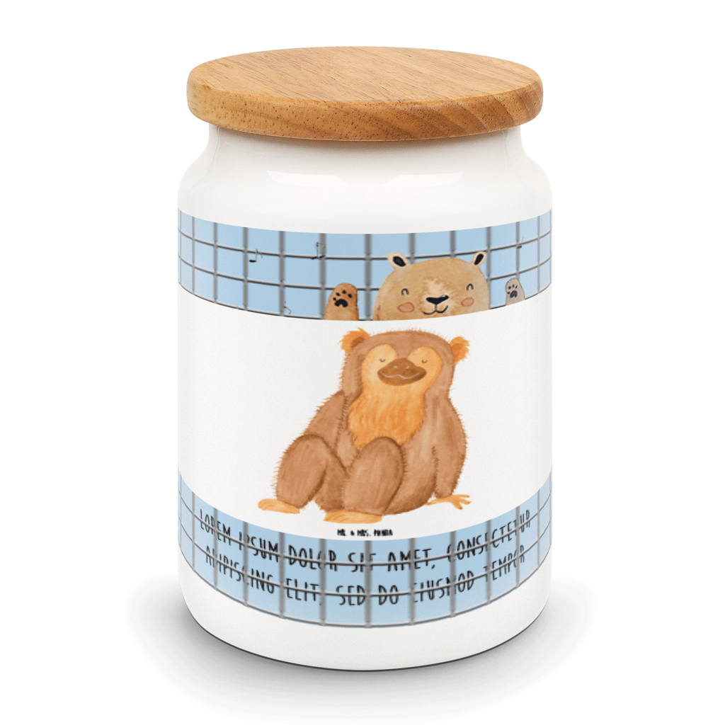 Vorratsdose Affe Vorratsdose, Keksdose, Keramikdose, Leckerlidose, Dose, Vorratsbehälter, Aufbewahrungsdose, Afrika, Wildtiere, Affe, Äffchen, Affen, Selbstliebe, Respekt, Motivation, Selbstachtung, Liebe, Selbstbewusstsein, Selfcare