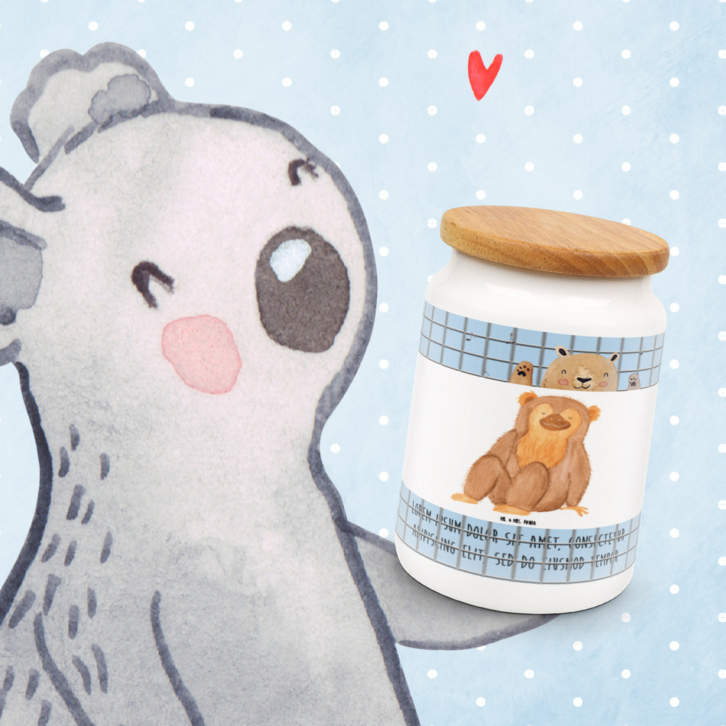 Vorratsdose Affe Vorratsdose, Keksdose, Keramikdose, Leckerlidose, Dose, Vorratsbehälter, Aufbewahrungsdose, Afrika, Wildtiere, Affe, Äffchen, Affen, Selbstliebe, Respekt, Motivation, Selbstachtung, Liebe, Selbstbewusstsein, Selfcare