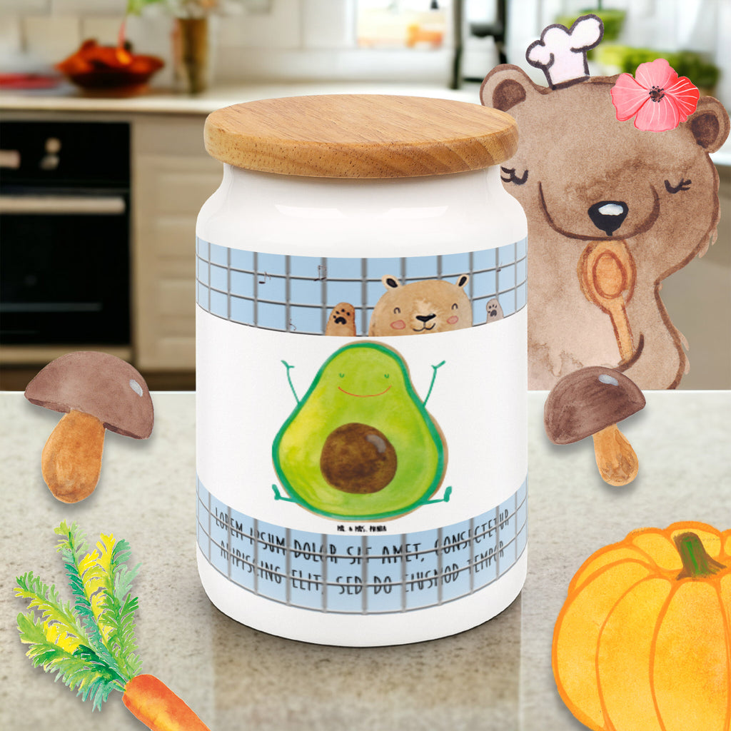 Vorratsdose Avocado Happy Avocado, Chaos,  Vorratsdose, Keksdose, Keramikdose, Leckerlidose, Dose  Avocado, Veggie, Vegan, Gesund