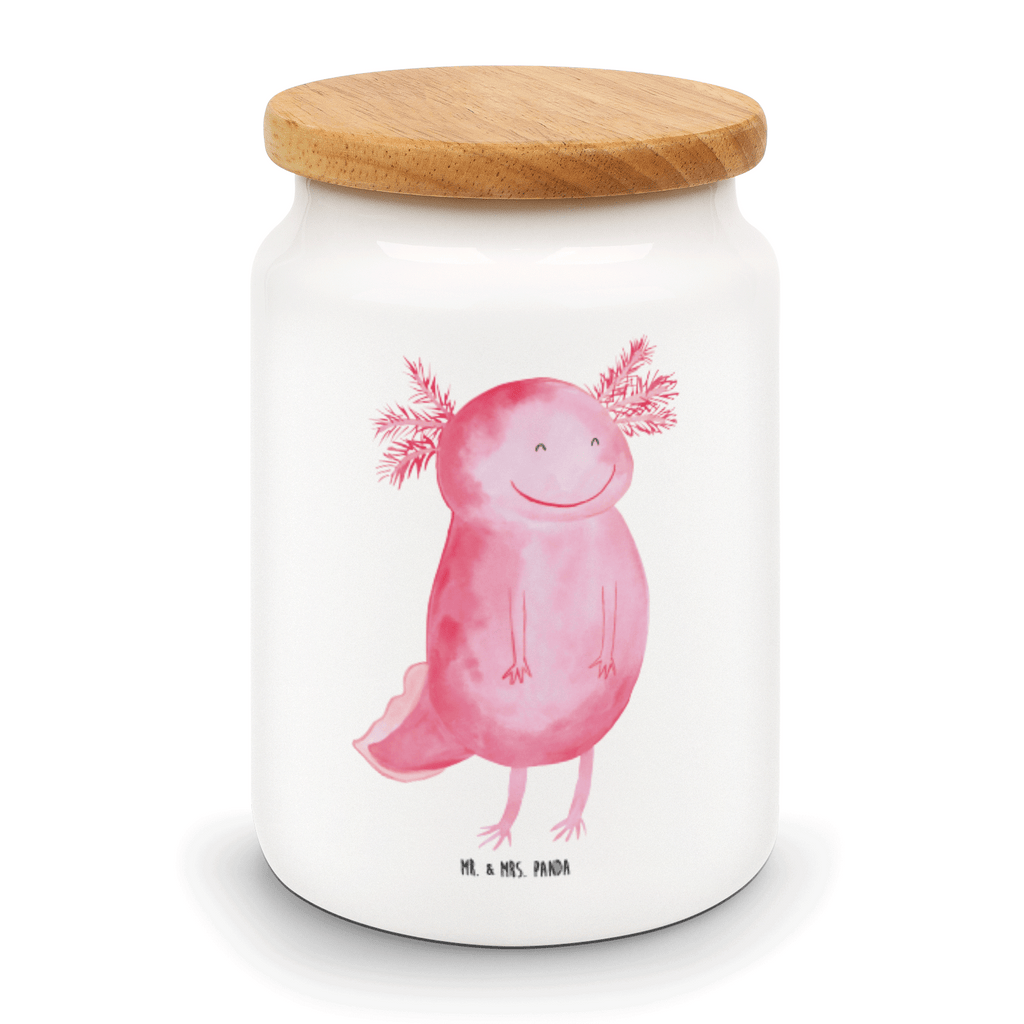 Vorratsdose Axolotl glücklich Axolotl, Axolot, Schwanzlurch, Lurch, Lurche, Motivation, gute Laune Vorratsdose, Keksdose, Keramikdose, Leckerlidose, Dose  Axolotl, Molch