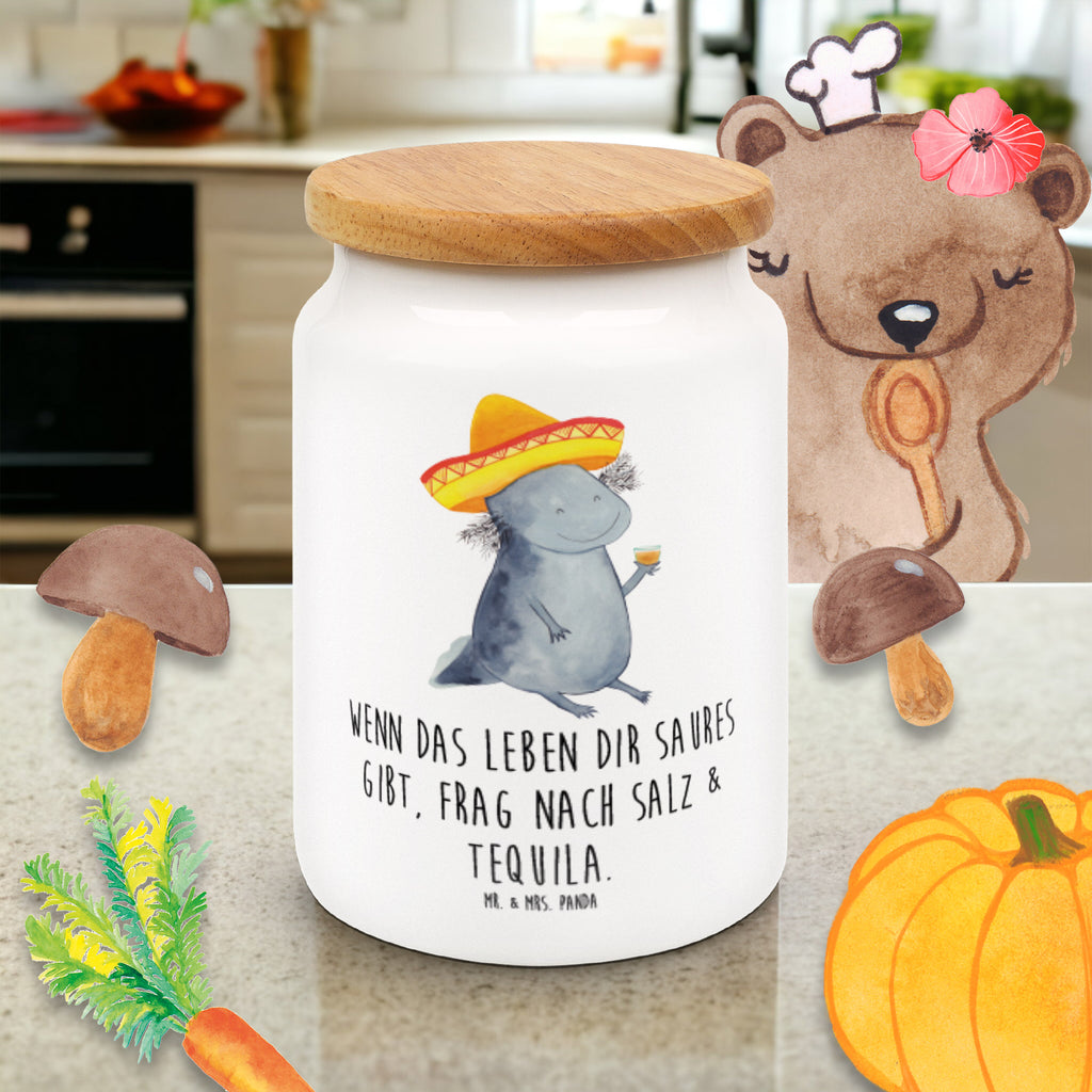Vorratsdose Axolotl Tequila Axolotl, Mexico, Mexiko, Sombrero, Zitrone, Tequila, Motivation, Spruch, Schwanzlurch, Lurch, Lurche, Axolot, Feuerdrache, Feuersalamander Vorratsdose, Keksdose, Keramikdose, Leckerlidose, Dose  Axolotl, Molch