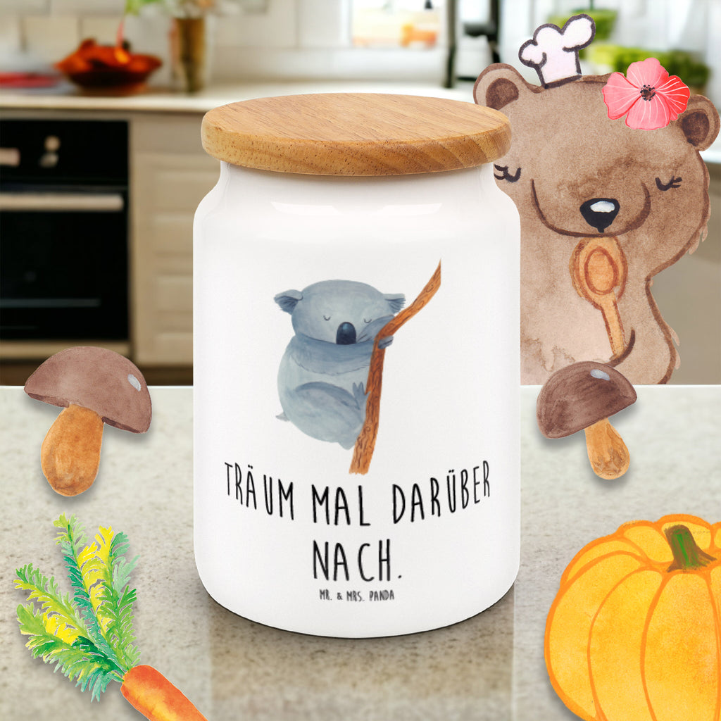 Vorratsdose Koalabär Koala, träumen, Traum, schlafen, Schlafzimmer, Traumland, Bär, Koalabär Vorratsdose, Keksdose, Keramikdose, Leckerlidose, Dose  süße Tiermotive, gute Laune, lustige Sprüche, Tiere