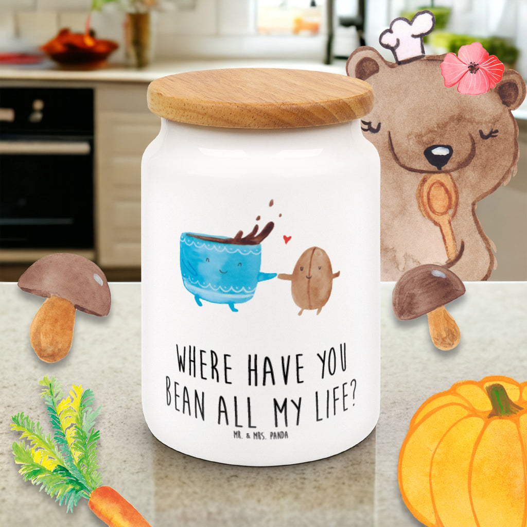 Vorratsdose Kaffee Bohne Kaffee, Kaffeebohne, Genuss, Zufriedenheit, Glück Vorratsdose, Keksdose, Keramikdose, Leckerlidose, Dose  süße Tiermotive, gute Laune, lustige Sprüche, Tiere