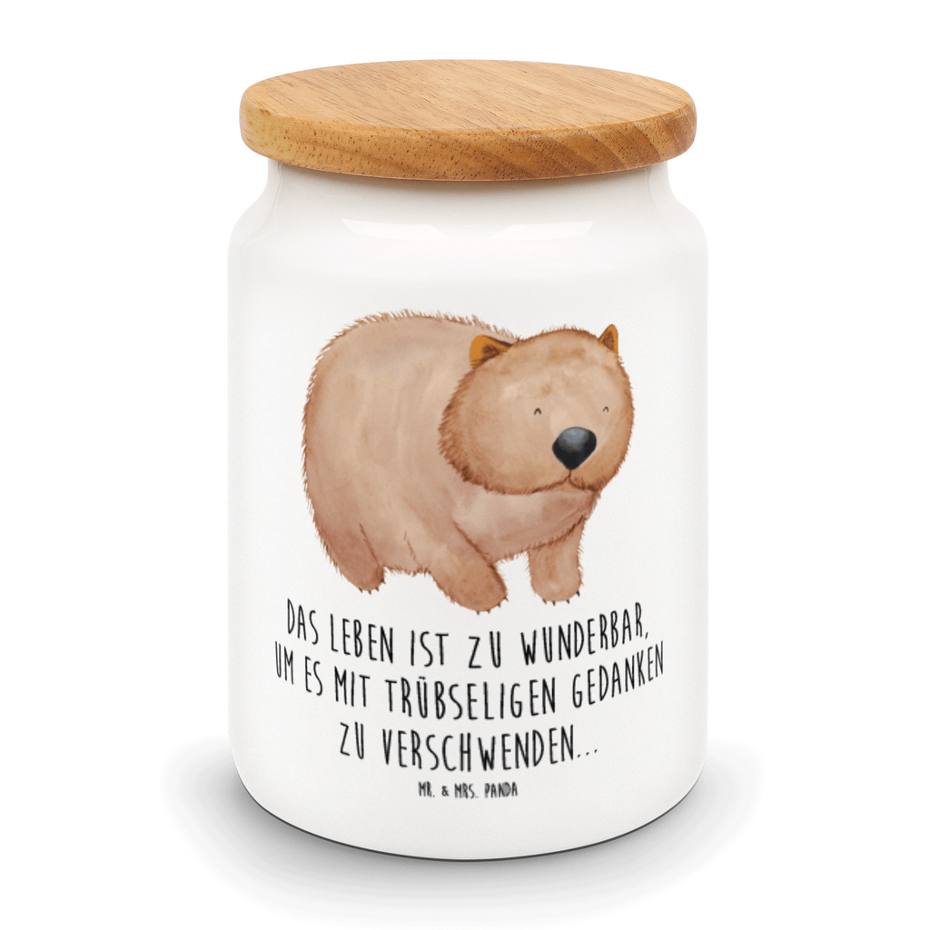 Vorratsdose Wombat Wombat, Das Leben ist schön, Motivation, Spruch, Australien, 	 Vorratsdose, Keksdose, Keramikdose, Leckerlidose, Dose  süße Tiermotive, gute Laune, lustige Sprüche, Tiere