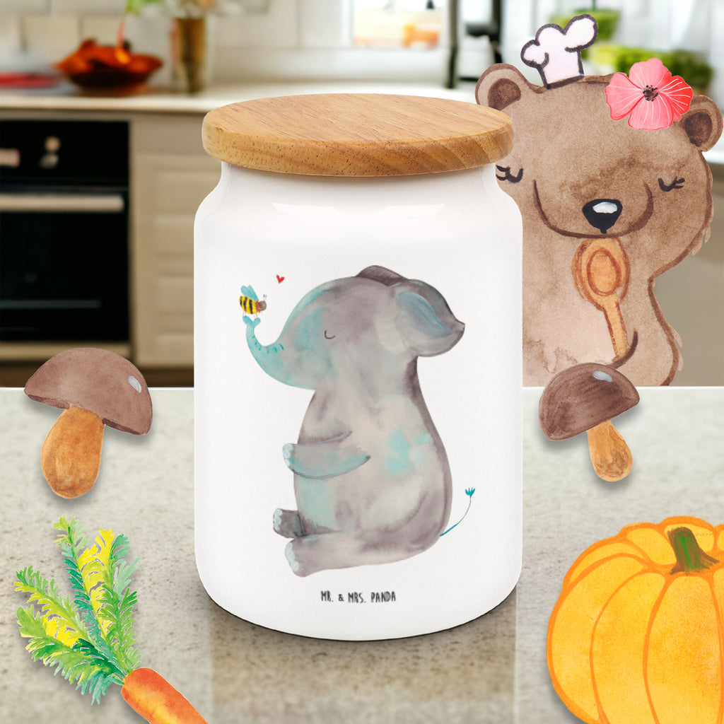 Vorratsdose Elefant & Biene Elefant, Biene, Liebe, Liebesbeweis, Jahrestag, Liebesgeschenk, Heiratsantrag, Hochzeitsgeschenk, Liebesspruch Vorratsdose, Keksdose, Keramikdose, Leckerlidose, Dose  süße Tiermotive, gute Laune, lustige Sprüche, Tiere