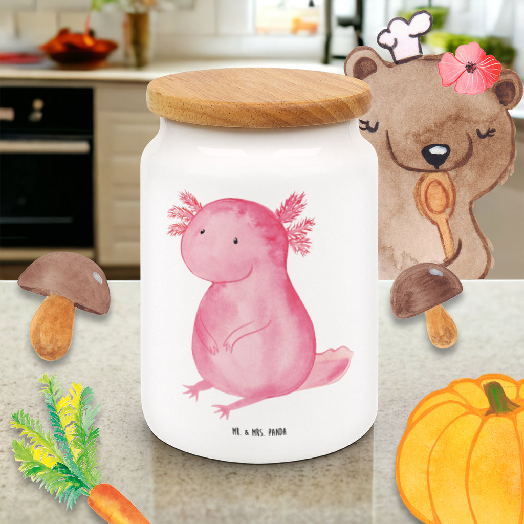 Vorratsdose Axolotl Axolotl, Axolot, vergnügt, fröhlich, zufrieden, Lebensstil, Weisheit, Lebensweisheit, Liebe, Freundin Vorratsdose, Keksdose, Keramikdose, Leckerlidose, Dose  Axolotl, Molch