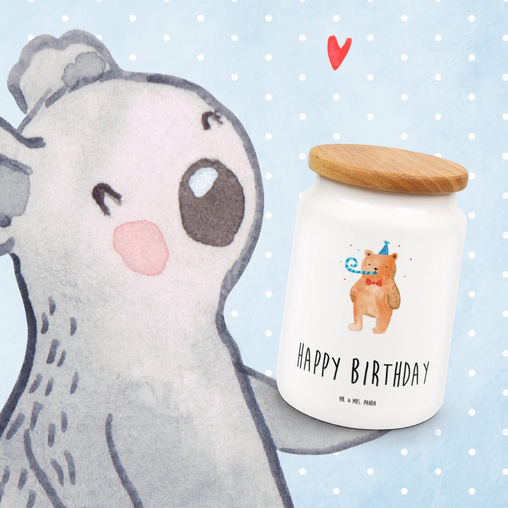 Vorratsdose Birthday Bär Happy Birthday, Alles Gute, Glückwunsch, Geburtstag,  Vorratsdose, Keksdose, Keramikdose, Leckerlidose, Dose  Bär, Teddy, Teddybär