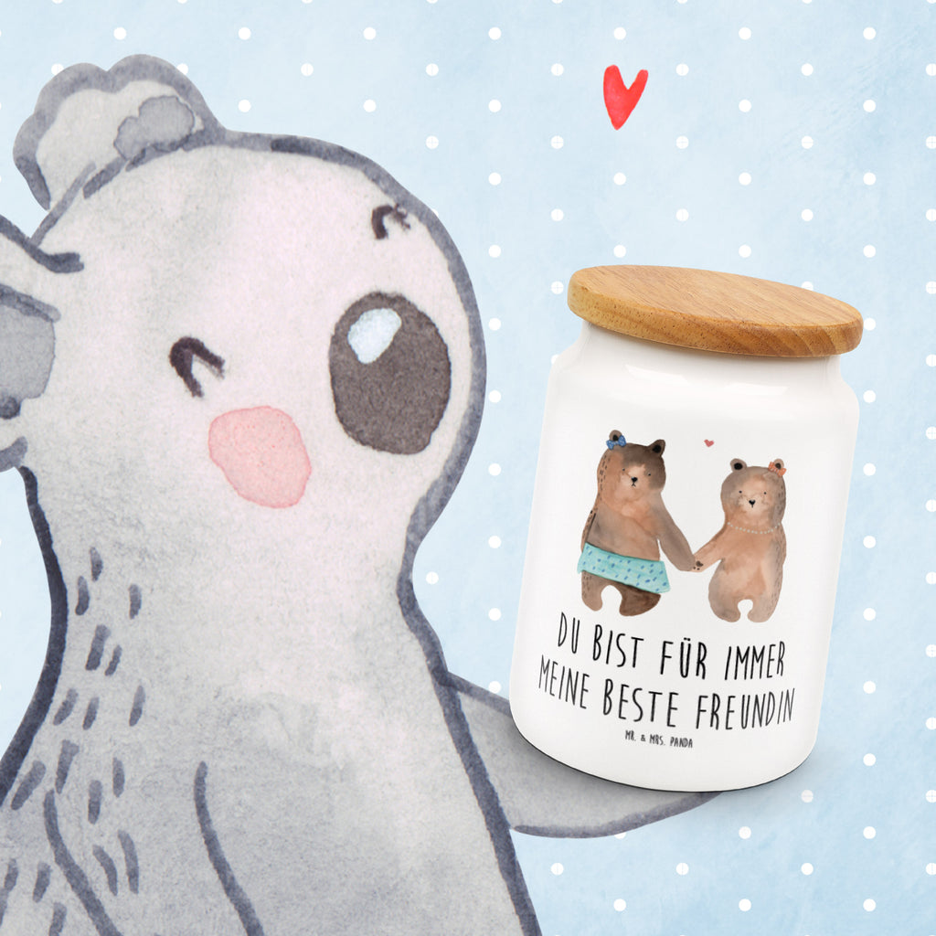 Vorratsdose Bär Freundin Bär Freundin Beste Freund Liebe Liebesbeweis Verliebt Kumpel Kumpeliene Vorratsdose, Keksdose, Keramikdose, Leckerlidose, Dose  Bär, Teddy, Teddybär