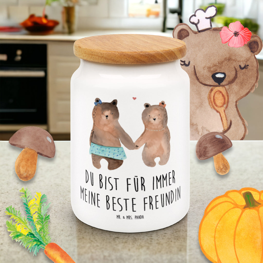Vorratsdose Bär Freundin Bär Freundin Beste Freund Liebe Liebesbeweis Verliebt Kumpel Kumpeliene Vorratsdose, Keksdose, Keramikdose, Leckerlidose, Dose  Bär, Teddy, Teddybär