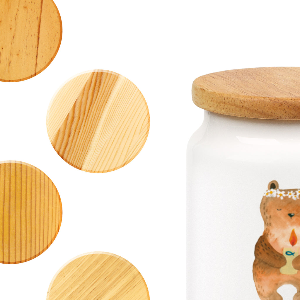 Vorratsdose Kommunion-Bär Kommunion, Gottes Segen, Taufkerze, katholisch Vorratsdose, Keksdose, Keramikdose, Leckerlidose, Dose  Bär, Teddy, Teddybär