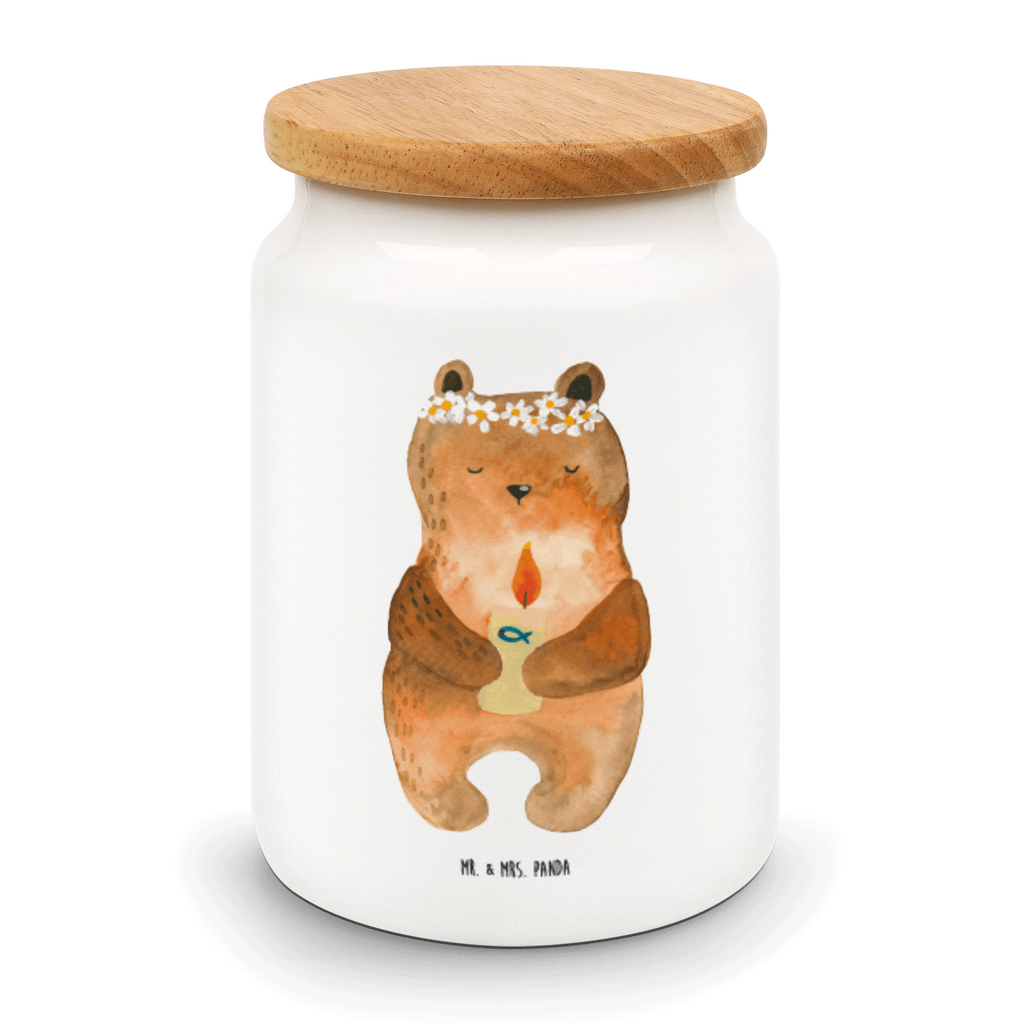 Vorratsdose Kommunion-Bär Kommunion, Gottes Segen, Taufkerze, katholisch Vorratsdose, Keksdose, Keramikdose, Leckerlidose, Dose  Bär, Teddy, Teddybär