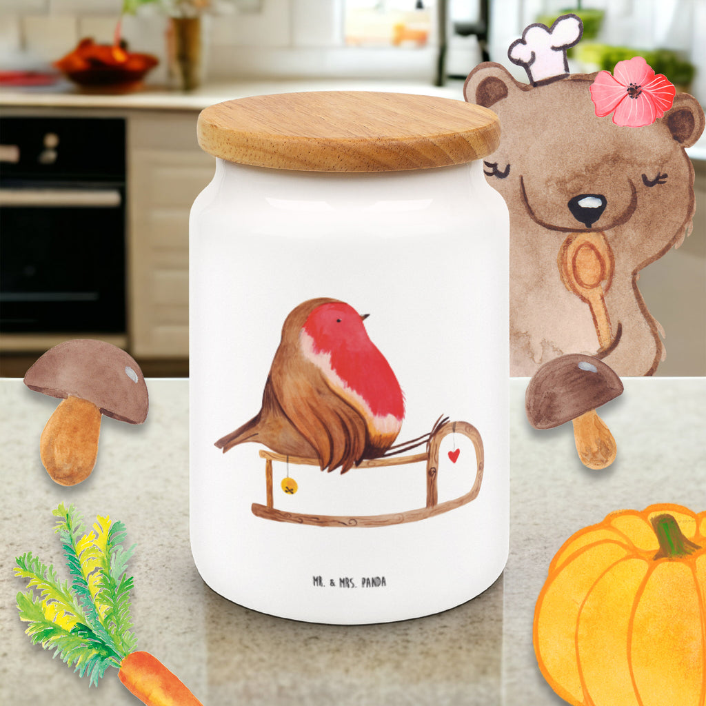 Vorratsdose Rotkehlchen Schlitten Weihnachten, Schlitten, Vogel Vorratsdose, Keksdose, Keramikdose, Leckerlidose, Dose  Winter, Weihnachten, Weihnachtsdeko, Nikolaus, Advent, Heiligabend, Wintermotiv