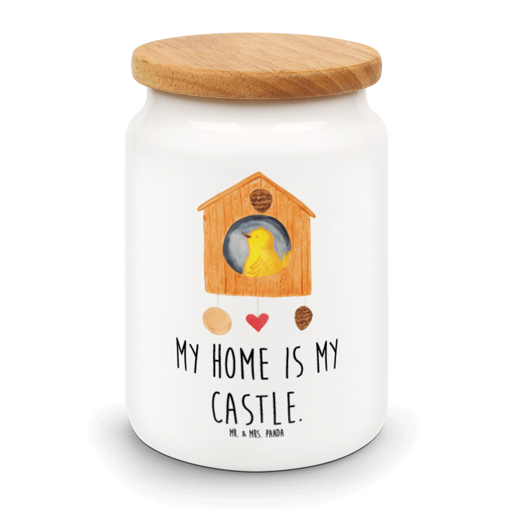 Vorratsdose Vogelhaus Vogel, Vögel, Vogelhaus, Vogelhäuschen, Home sweet home, Zuhause, Nest, Eigenheim, Familie, Wohnung, Haus, unser Haus, Lieblingsort, Castle Vorratsdose, Keksdose, Keramikdose, Leckerlidose, Dose  süße Tiermotive, gute Laune, lustige Sprüche, Tiere
