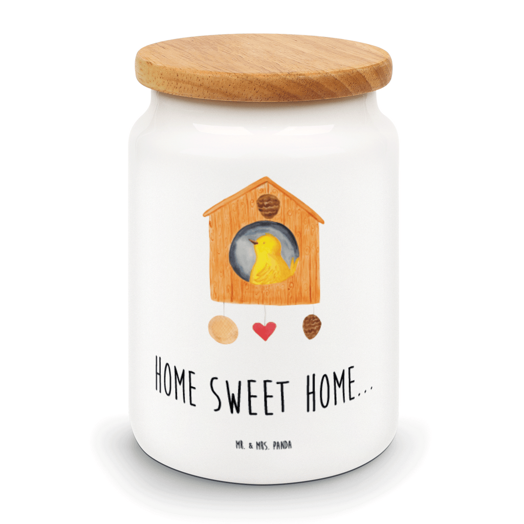 Vorratsdose Vogelhaus sweet Home Vogelhaus, Vogel, Home sweet Home, Einzug, Umzug, Geschenk, Einzugsgeschenk, Hausbau, Haus Vorratsdose, Keksdose, Keramikdose, Leckerlidose, Dose  süße Tiermotive, gute Laune, lustige Sprüche, Tiere