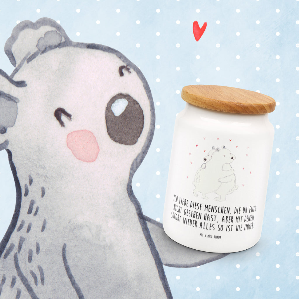 Vorratsdose Eisbär Umarmen  Vorratsdose, Keksdose, Keramikdose, Leckerlidose, Dose  süße Tiermotive, gute Laune, lustige Sprüche, Tiere