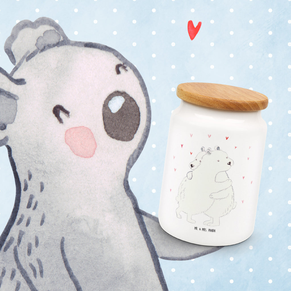 Vorratsdose Eisbär Umarmen  Vorratsdose, Keksdose, Keramikdose, Leckerlidose, Dose  süße Tiermotive, gute Laune, lustige Sprüche, Tiere