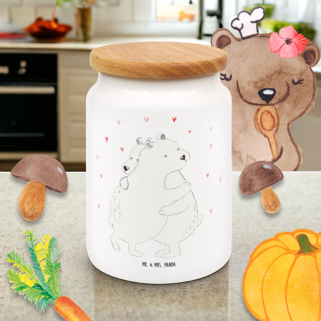 Vorratsdose Eisbär Umarmen  Vorratsdose, Keksdose, Keramikdose, Leckerlidose, Dose  süße Tiermotive, gute Laune, lustige Sprüche, Tiere