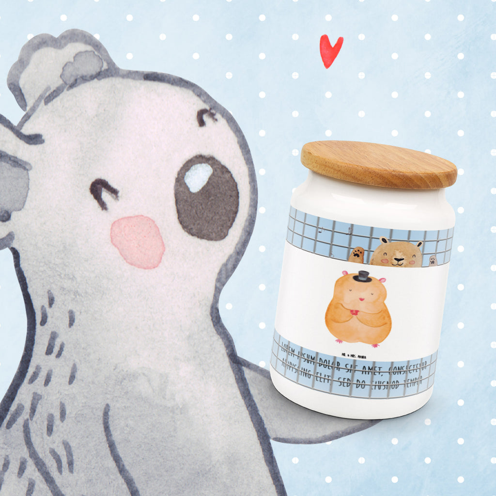 Vorratsdose Hamster mit Hut Hamster, Hut, Magier, Zylinder, Zwerghamster, Zauberer, Houdini	 Vorratsdose, Keksdose, Keramikdose, Leckerlidose, Dose  süße Tiermotive, gute Laune, lustige Sprüche, Tiere