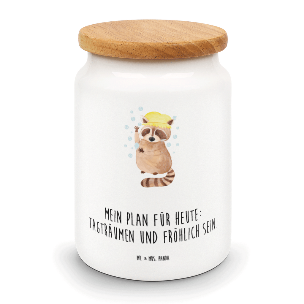 Vorratsdose Waschbär Waschbär, Tagträumen, Plan, Fröhlich, waschen, Seifenblasen Vorratsdose, Keksdose, Keramikdose, Leckerlidose, Dose  süße Tiermotive, gute Laune, lustige Sprüche, Tiere