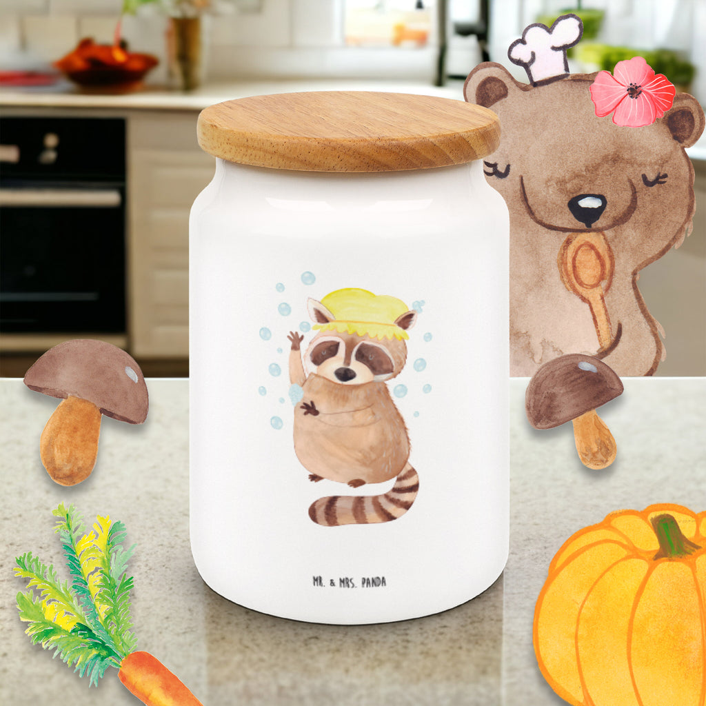 Vorratsdose Waschbär Waschbär, Tagträumen, Plan, Fröhlich, waschen, Seifenblasen Vorratsdose, Keksdose, Keramikdose, Leckerlidose, Dose  süße Tiermotive, gute Laune, lustige Sprüche, Tiere