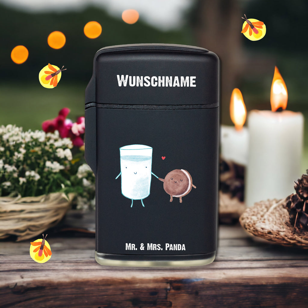 Personalisiertes Feuerzeug Milch & Keks Personalisiertes Feuerzeug, Personalisiertes Gas-Feuerzeug, Personalisiertes Sturmfeuerzeug, Tiermotive, Gute Laune, lustige Sprüche, Tiere, Milk, Cookie, Milch, Keks, Kekse, Kaffee, Einladung Frühstück, Motiv süß, romantisch, perfektes Paar