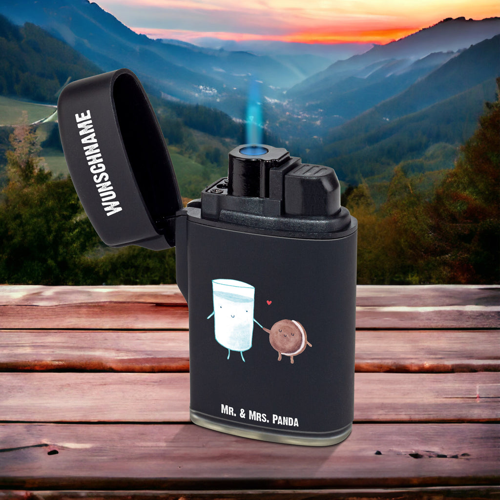 Personalisiertes Feuerzeug Milch & Keks Personalisiertes Feuerzeug, Personalisiertes Gas-Feuerzeug, Personalisiertes Sturmfeuerzeug, Tiermotive, Gute Laune, lustige Sprüche, Tiere, Milk, Cookie, Milch, Keks, Kekse, Kaffee, Einladung Frühstück, Motiv süß, romantisch, perfektes Paar