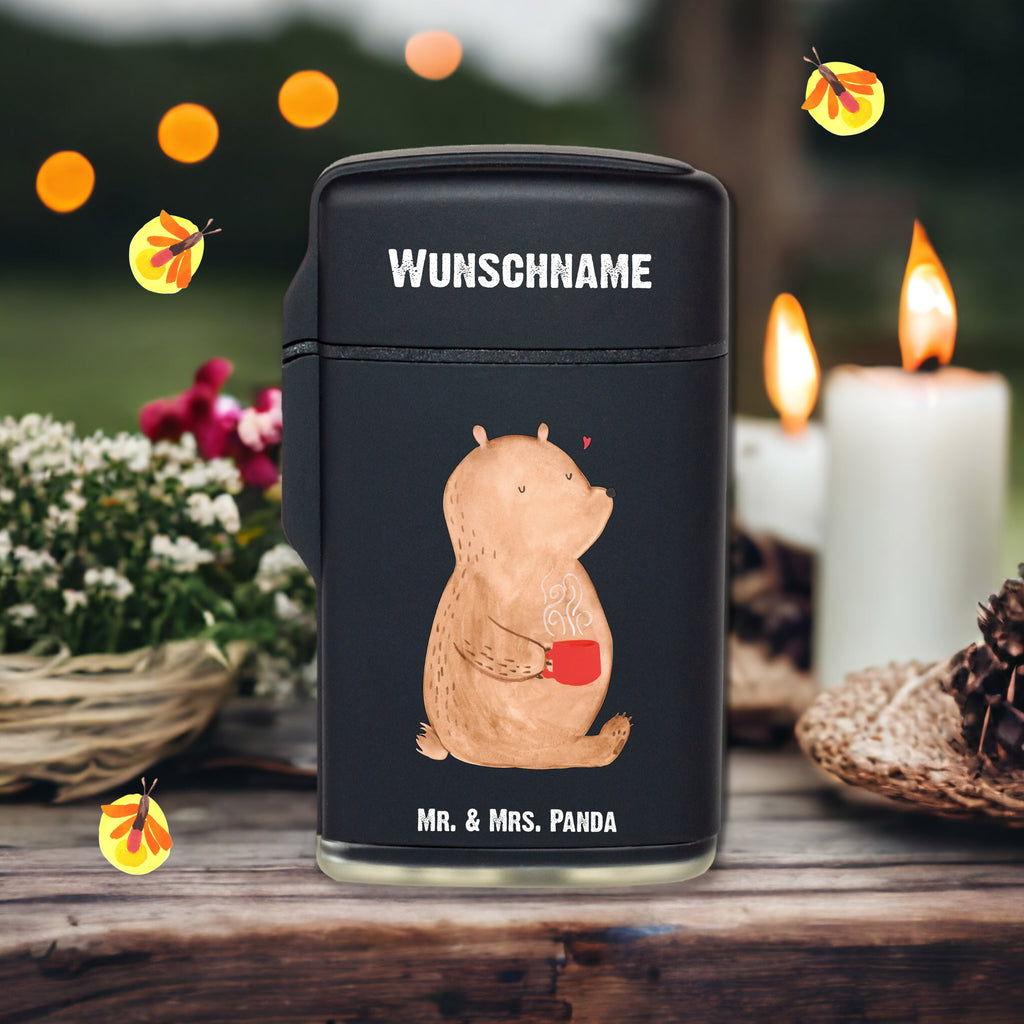 Personalisiertes Feuerzeug Bär Kaffee Personalisiertes Feuerzeug, Personalisiertes Gas-Feuerzeug, Personalisiertes Sturmfeuerzeug, Bär, Teddy, Teddybär, Kaffee, Coffee, Bären, guten Morgen, Morgenroutine, Welt erobern, Welt retten, Motivation