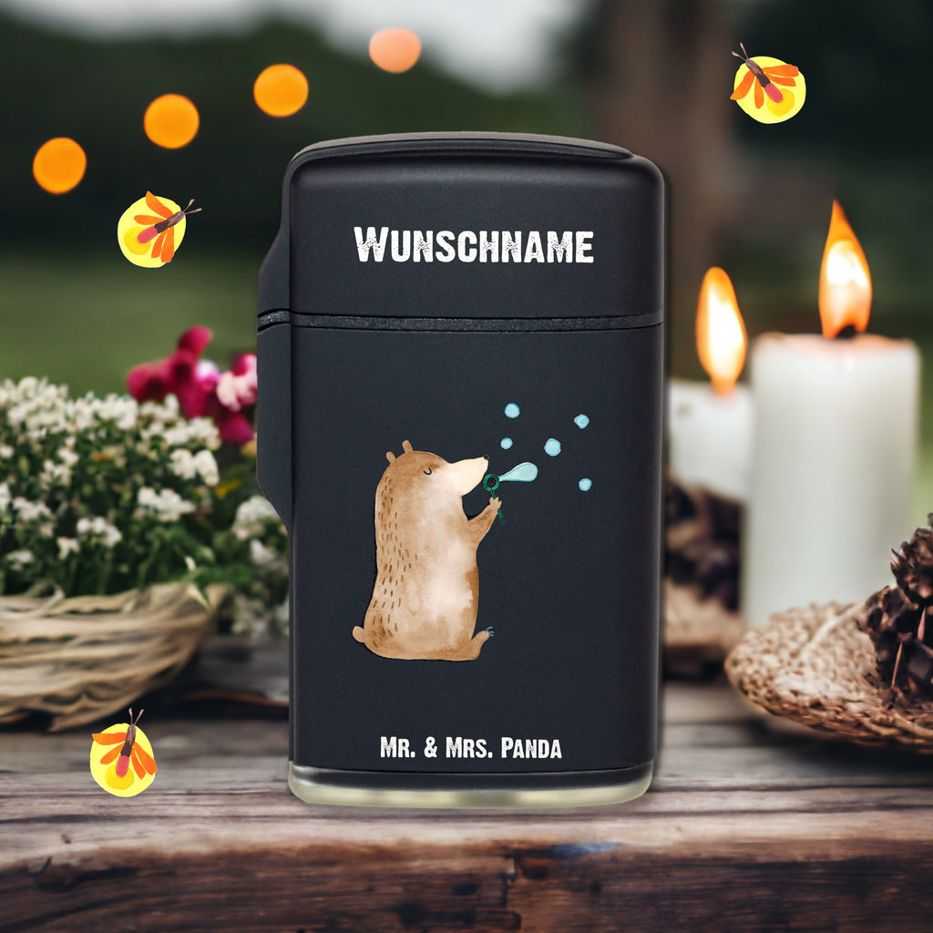 Personalisiertes Feuerzeug Bär Seifenblasen Personalisiertes Feuerzeug, Personalisiertes Gas-Feuerzeug, Personalisiertes Sturmfeuerzeug, Bär, Teddy, Teddybär, Seifenblasen Bär Lustig Sein Glücklich Traurig Happy
