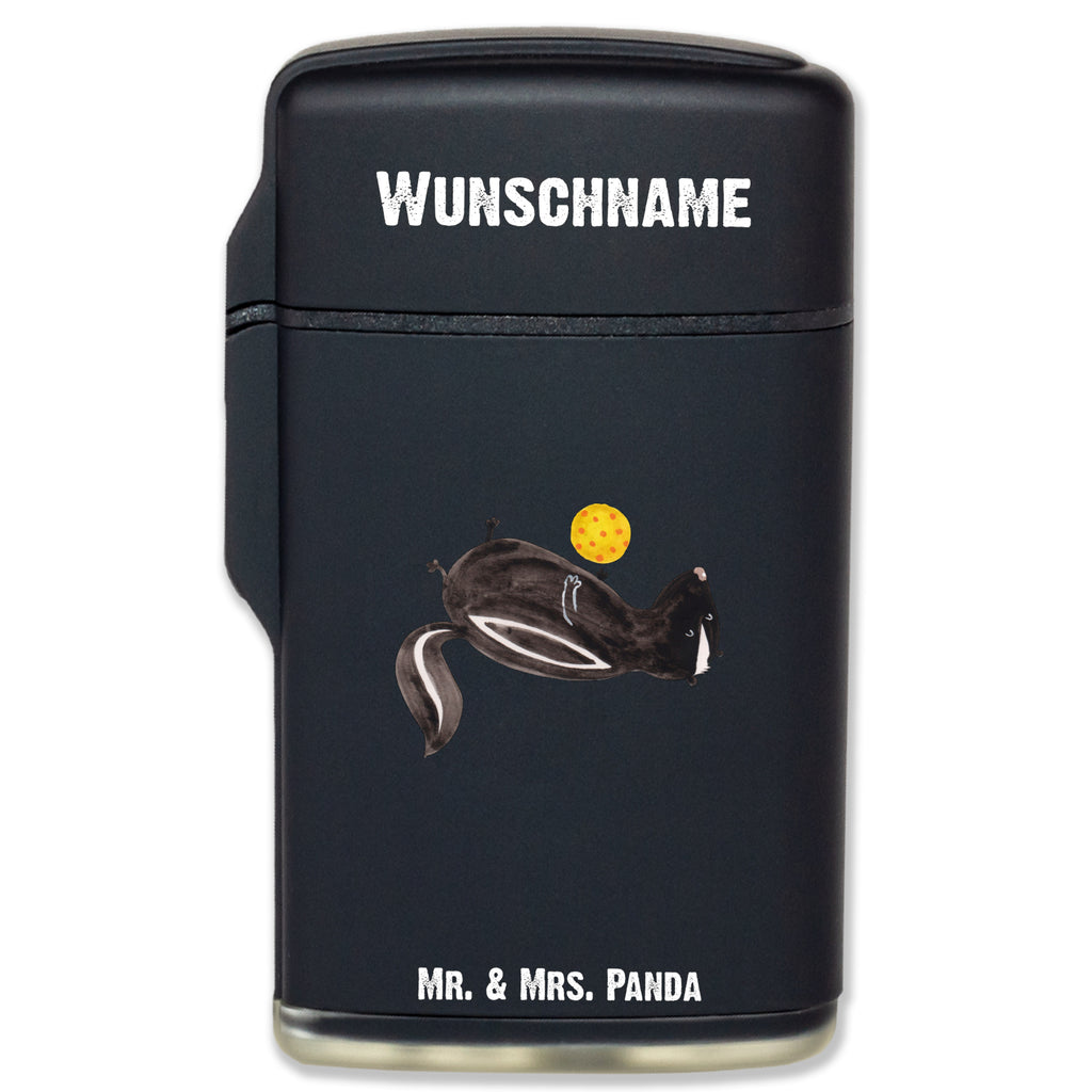 Personalisiertes Feuerzeug Stinktier Ball Personalisiertes Feuerzeug, Personalisiertes Gas-Feuerzeug, Personalisiertes Sturmfeuerzeug, Stinktier, Skunk, Wildtier, Raubtier, Stinker, Stinki, verspielt, Weisheit