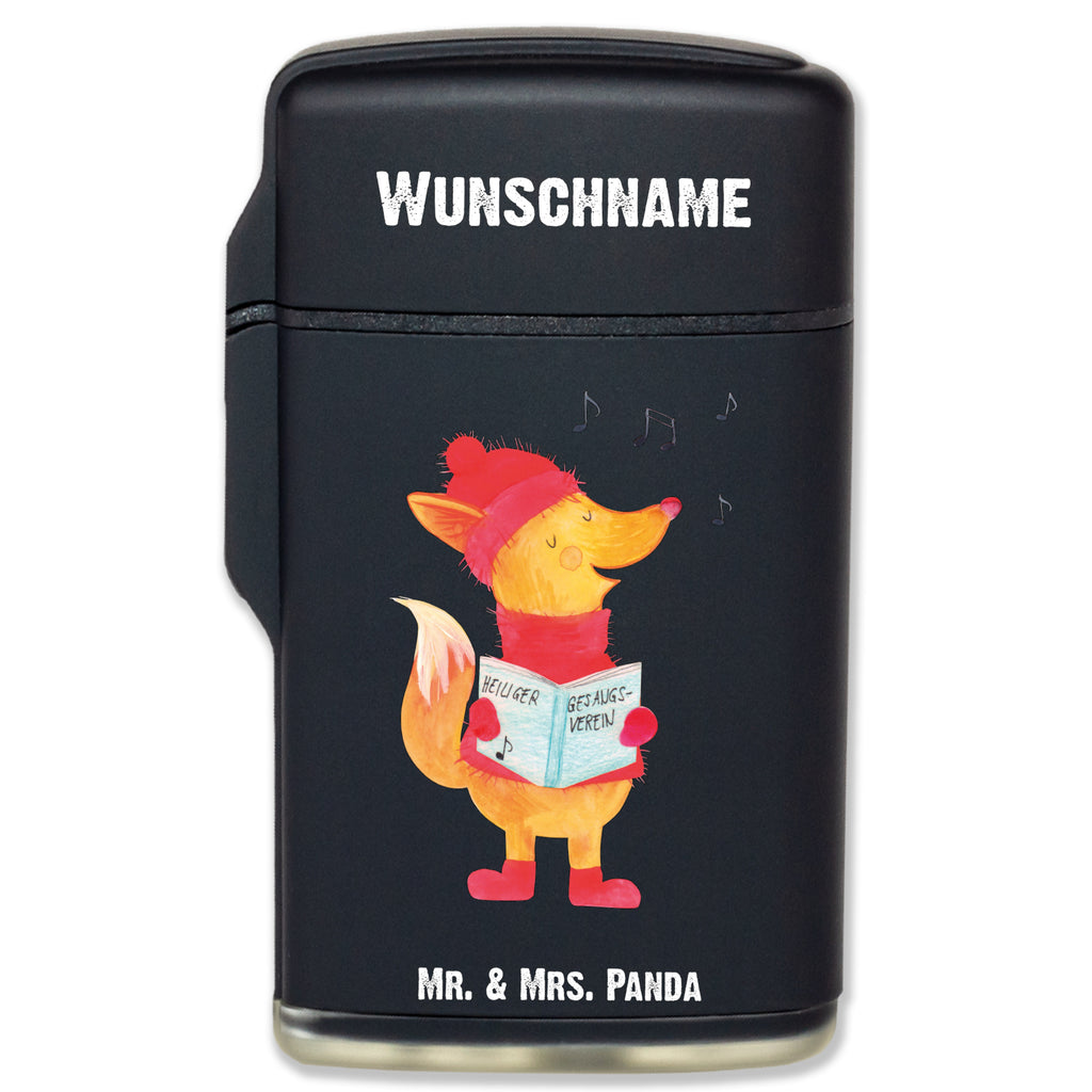 Personalisiertes Feuerzeug Fuchs Sänger Personalisiertes Feuerzeug, Personalisiertes Gas-Feuerzeug, Personalisiertes Sturmfeuerzeug, Winter, Weihnachten, Weihnachtsdeko, Nikolaus, Advent, Heiligabend, Wintermotiv, Fuchs, Füchse, Sänger, Geschenk Sänger, Singen, Weihnachtslieder