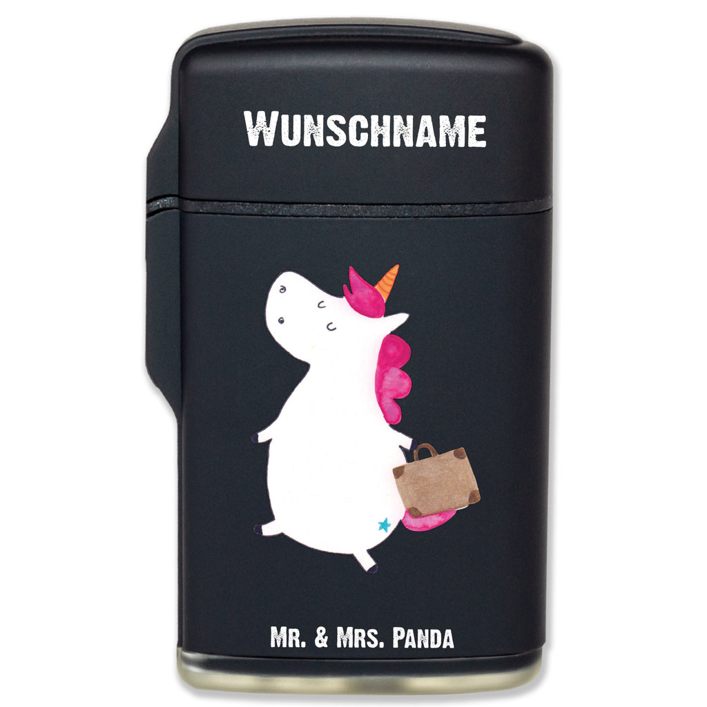 Personalisiertes Feuerzeug Einhorn Koffer Personalisiertes Feuerzeug, Personalisiertes Gas-Feuerzeug, Personalisiertes Sturmfeuerzeug, Einhorn, Einhörner, Einhorn Deko, Pegasus, Unicorn, unicorn, Koffer, Verreisen, Reise, Gepäck, Abenteuer, Erwachsen, Kind, albern, Spaß, lustig, witzig