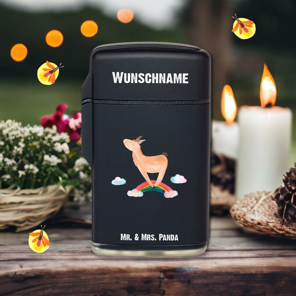 Personalisiertes Feuerzeug Lama Regenbogen Personalisiertes Feuerzeug, Personalisiertes Gas-Feuerzeug, Personalisiertes Sturmfeuerzeug, Lama, Alpaka, Lamas, Regenbogen, Haters gonna hate, Haters, Selbstständig, Außenseiter, Schule, Abi, Hobby, Wolkenland, Freiheit