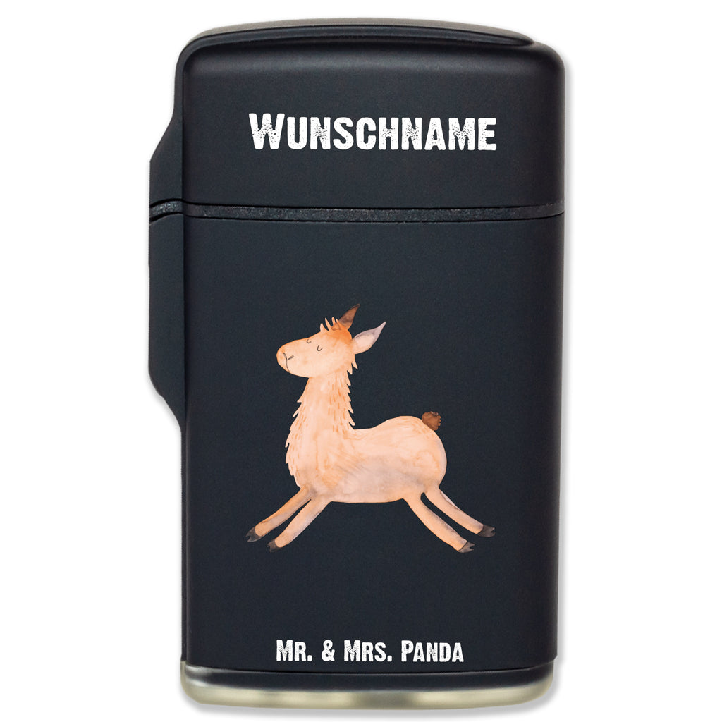 Personalisiertes Feuerzeug Lama springend Personalisiertes Feuerzeug, Personalisiertes Gas-Feuerzeug, Personalisiertes Sturmfeuerzeug, Lama, Alpaka, Lamas, Lieblingstag, Happy day, fröhlich, Glück, Freundin, Liebeskummer, Neustart, guten Morgen, Start, Prüfung, Abitur
