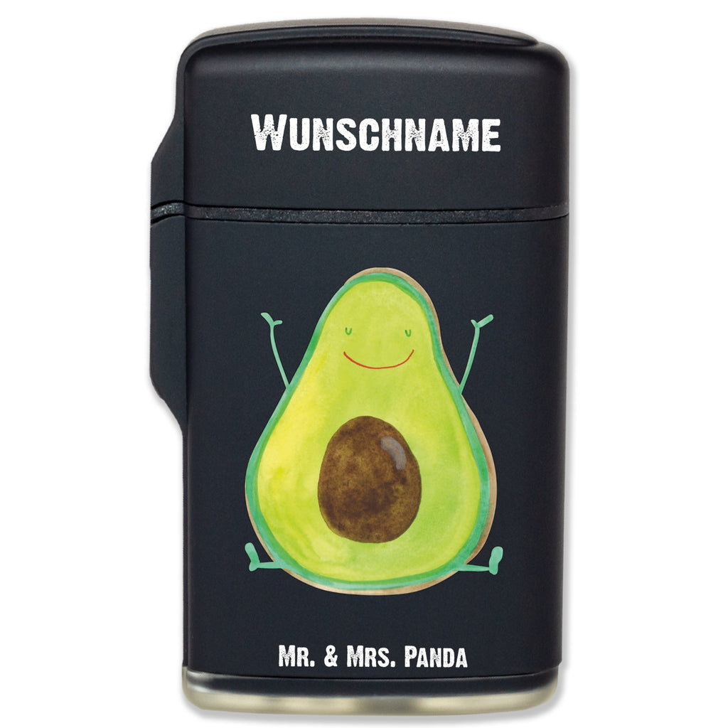 Personalisiertes Feuerzeug Avocado Happy Personalisiertes Feuerzeug, Personalisiertes Gas-Feuerzeug, Personalisiertes Sturmfeuerzeug, Avocado, Veggie, Vegan, Gesund, Chaos
