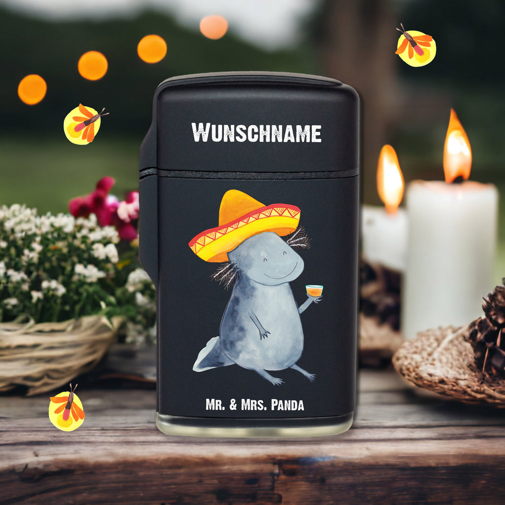 Personalisiertes Feuerzeug Axolotl Tequila Personalisiertes Feuerzeug, Personalisiertes Gas-Feuerzeug, Personalisiertes Sturmfeuerzeug, Axolotl, Molch, Mexico, Mexiko, Sombrero, Zitrone, Tequila, Motivation, Spruch, Schwanzlurch, Lurch, Lurche, Axolot, Feuerdrache, Feuersalamander