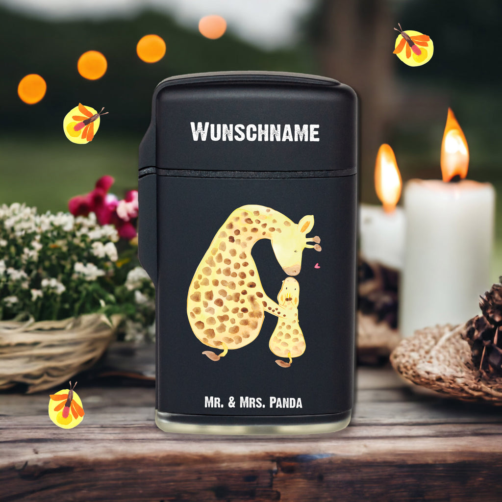 Personalisiertes Feuerzeug Giraffe mit Kind Personalisiertes Feuerzeug, Personalisiertes Gas-Feuerzeug, Personalisiertes Sturmfeuerzeug, Afrika, Wildtiere, Giraffe, Kind, Mutter, Mama, Tochter, Sohn, Lieblingsmensch