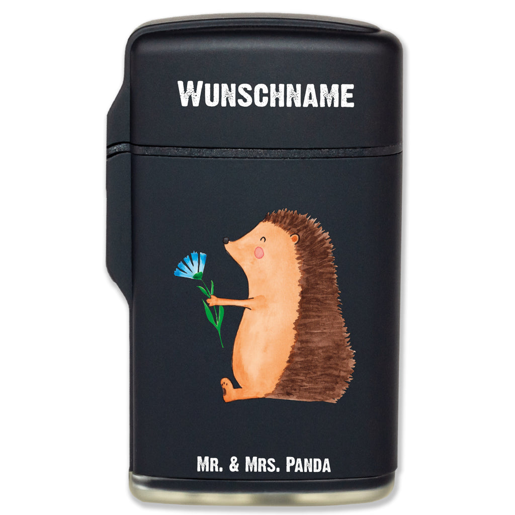 Personalisiertes Feuerzeug Igel mit Blume Personalisiertes Feuerzeug, Personalisiertes Gas-Feuerzeug, Personalisiertes Sturmfeuerzeug, Tiermotive, Gute Laune, lustige Sprüche, Tiere, Igel, Gute Besserung, Genesungswünsche, Krankheit, Krankenhaus, krank, Besuch