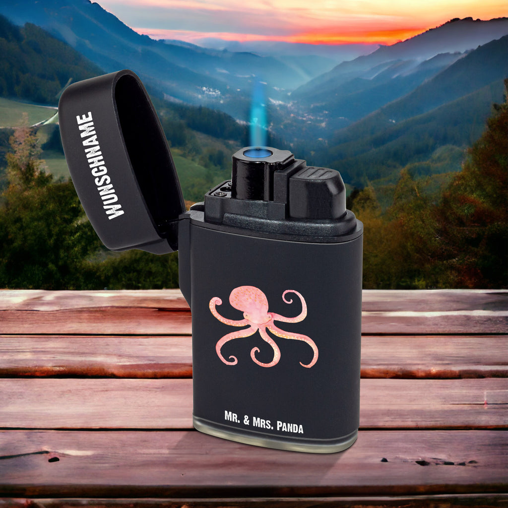 Personalisiertes Feuerzeug Tintenfisch Personalisiertes Feuerzeug, Personalisiertes Gas-Feuerzeug, Personalisiertes Sturmfeuerzeug, Tiermotive, Gute Laune, lustige Sprüche, Tiere, Meer, Meerestier, Krake, Tintenfisch, Arme, Wasser, Ozean