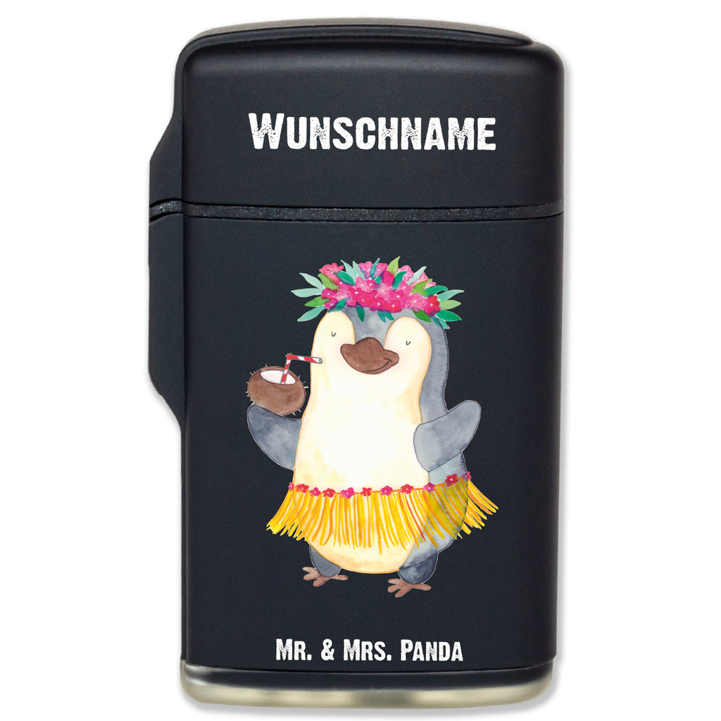 Personalisiertes Feuerzeug Pinguin Kokosnuss Personalisiertes Feuerzeug, Personalisiertes Gas-Feuerzeug, Personalisiertes Sturmfeuerzeug, Pinguin, Aloha, Hawaii, Urlaub, Kokosnuss, Pinguine