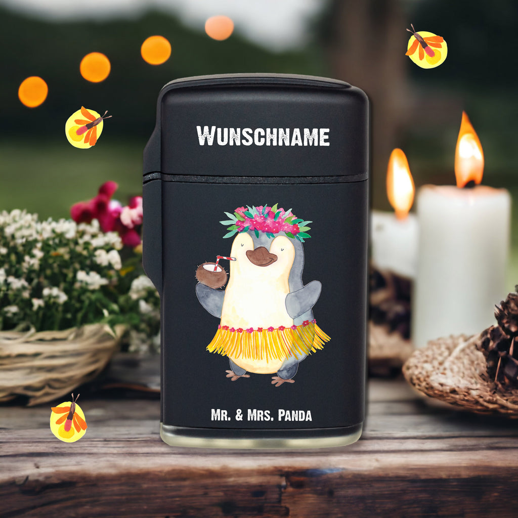 Personalisiertes Feuerzeug Pinguin Kokosnuss Personalisiertes Feuerzeug, Personalisiertes Gas-Feuerzeug, Personalisiertes Sturmfeuerzeug, Pinguin, Aloha, Hawaii, Urlaub, Kokosnuss, Pinguine