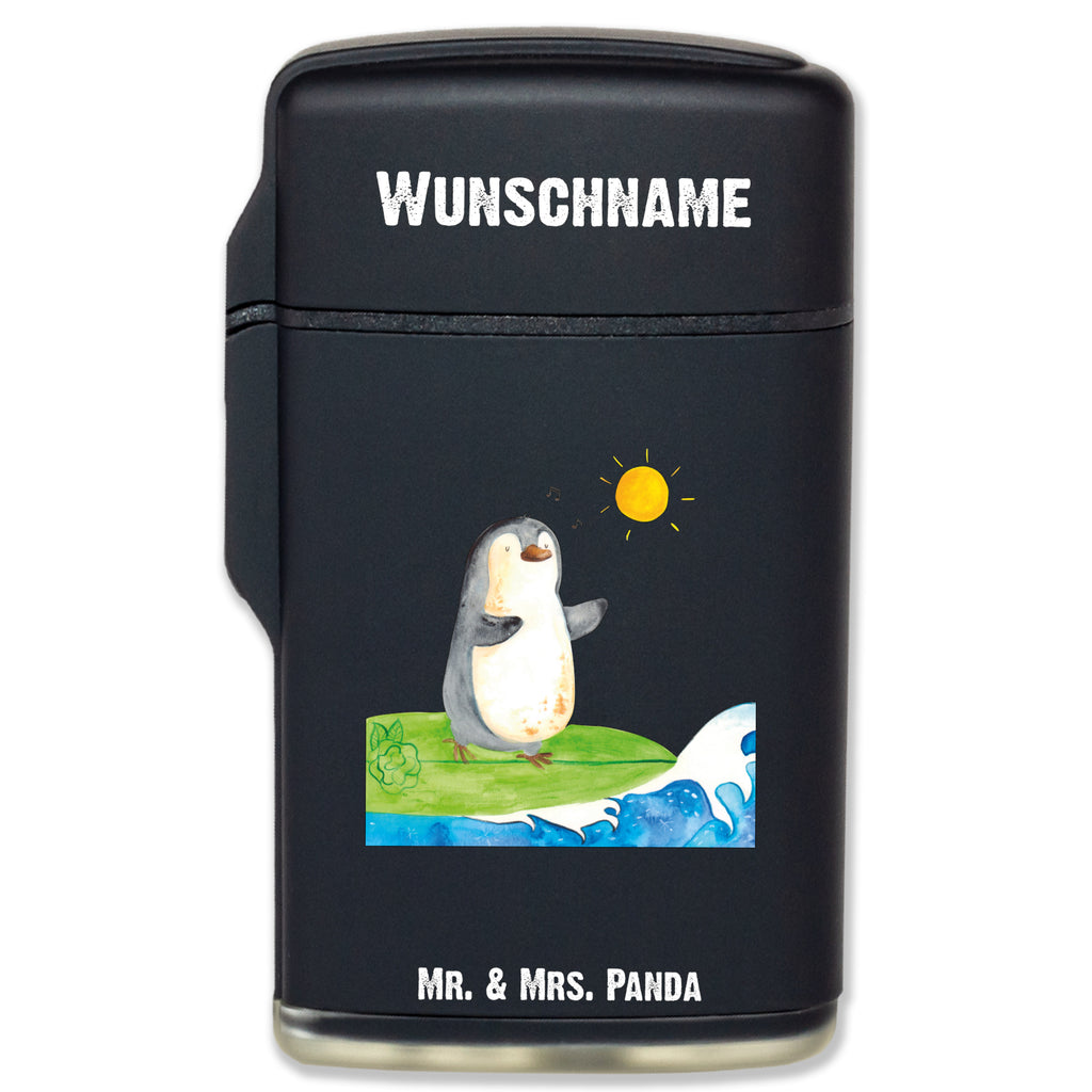 Personalisiertes Feuerzeug Pinguin Surfer Personalisiertes Feuerzeug, Personalisiertes Gas-Feuerzeug, Personalisiertes Sturmfeuerzeug, Pinguin, Pinguine, surfen, Surfer, Hawaii, Urlaub, Wellen, Wellen reiten, Portugal
