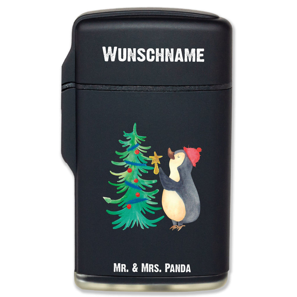 Personalisiertes Feuerzeug Pinguin Weihnachtsbaum Personalisiertes Feuerzeug, Personalisiertes Gas-Feuerzeug, Personalisiertes Sturmfeuerzeug, Winter, Weihnachten, Weihnachtsdeko, Nikolaus, Advent, Heiligabend, Wintermotiv, Pinguin
