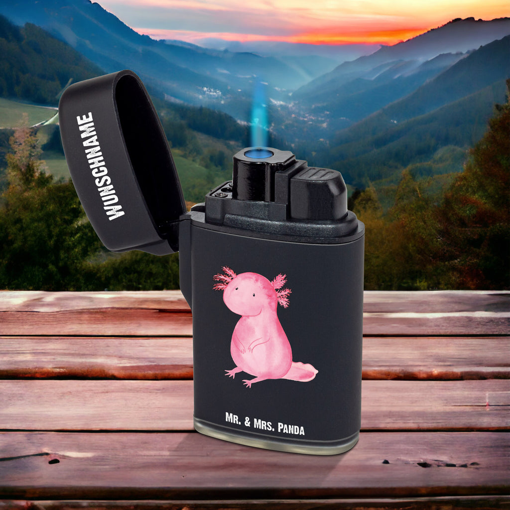 Personalisiertes Feuerzeug Axolotl Personalisiertes Feuerzeug, Personalisiertes Gas-Feuerzeug, Personalisiertes Sturmfeuerzeug, Axolotl, Molch, Axolot, vergnügt, fröhlich, zufrieden, Lebensstil, Weisheit, Lebensweisheit, Liebe, Freundin