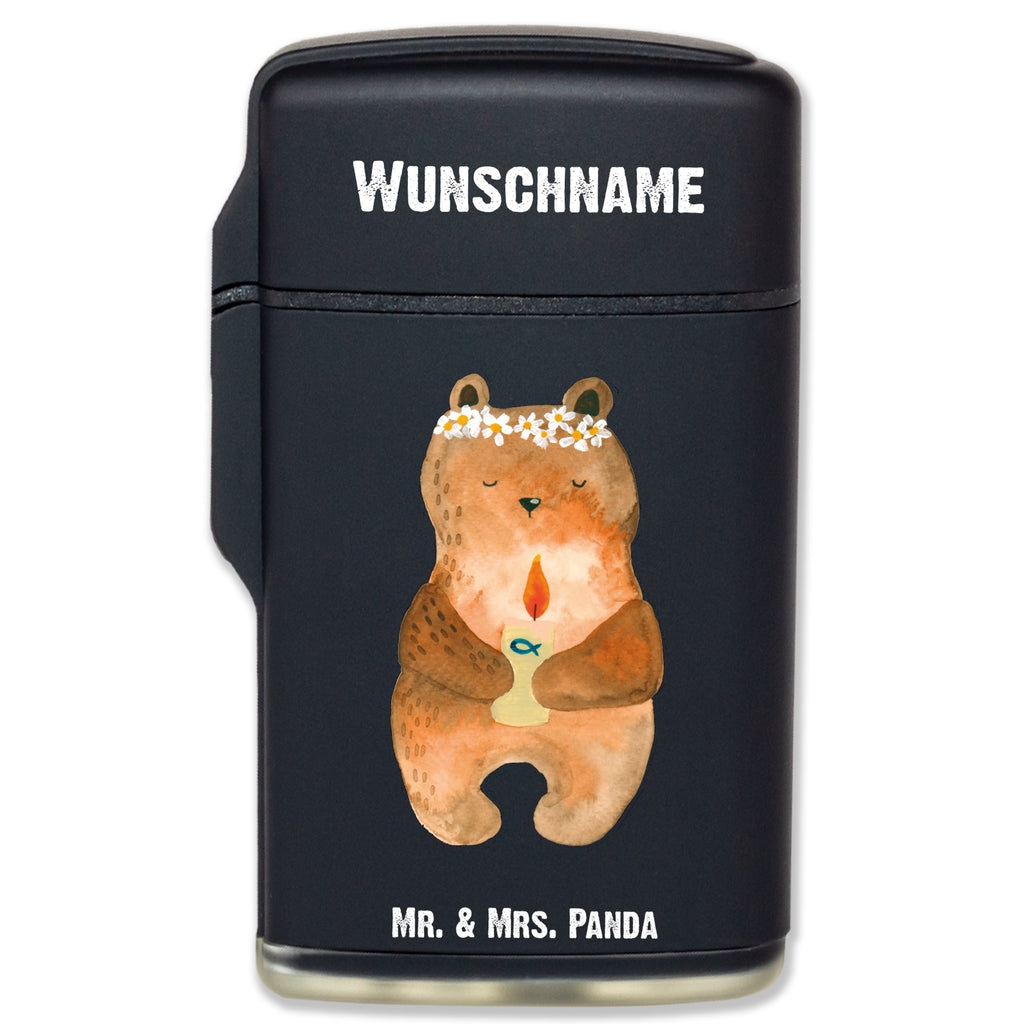 Personalisiertes Feuerzeug Kommunion-Bär Personalisiertes Feuerzeug, Personalisiertes Gas-Feuerzeug, Personalisiertes Sturmfeuerzeug, Bär, Teddy, Teddybär, Kommunion, Gottes Segen, Taufkerze, katholisch